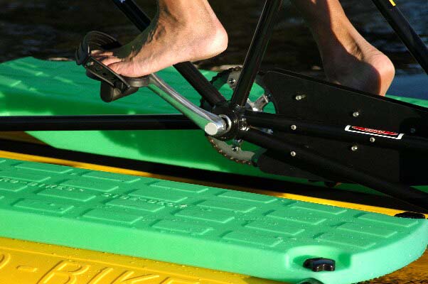 Hydrobike high quality construction is evident in every feature.  Powder coated aluminum frame, aluminum cranks...competing watercraft just don't compare!